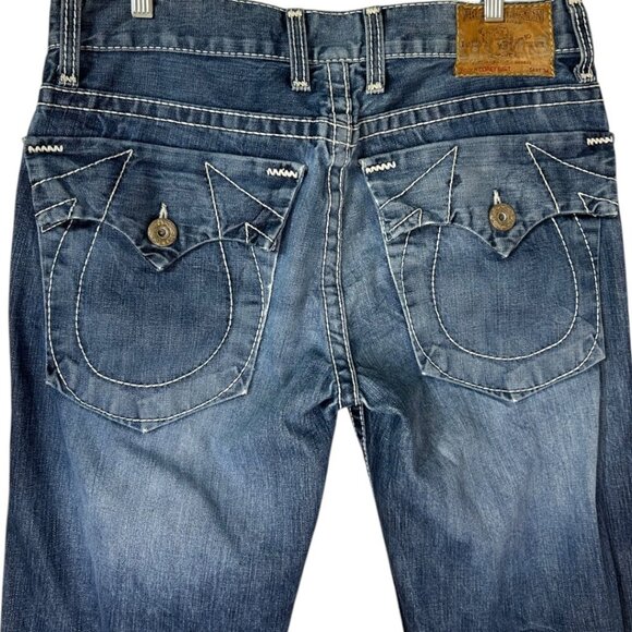 True Religion Corey Big T 34 Flap Pocket Bootcut Jeans Men's Size 38 W 32 L 10 I - Picture 7 of 8